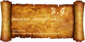 Wendler Gothárd névjegykártya